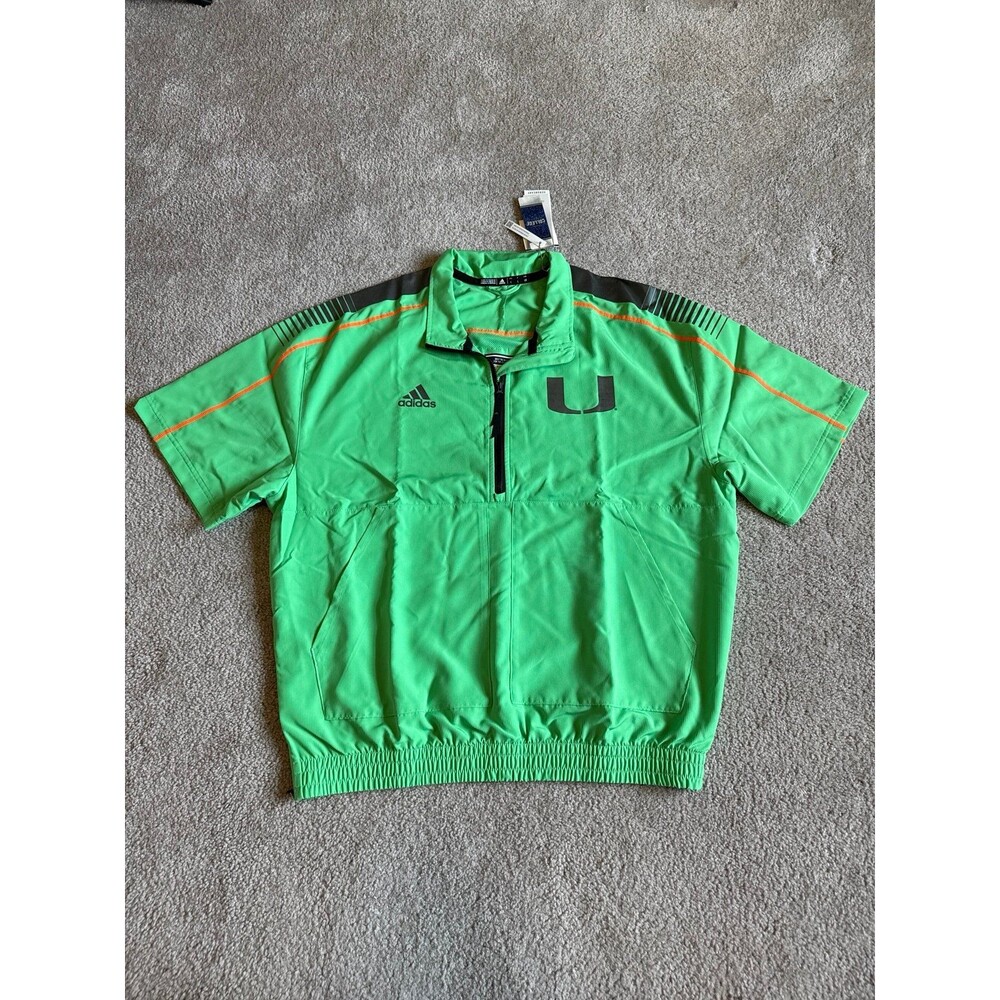 Miami Hurricanes Adidas Short Sleeve Men’s NWT Windbreaker Size Large